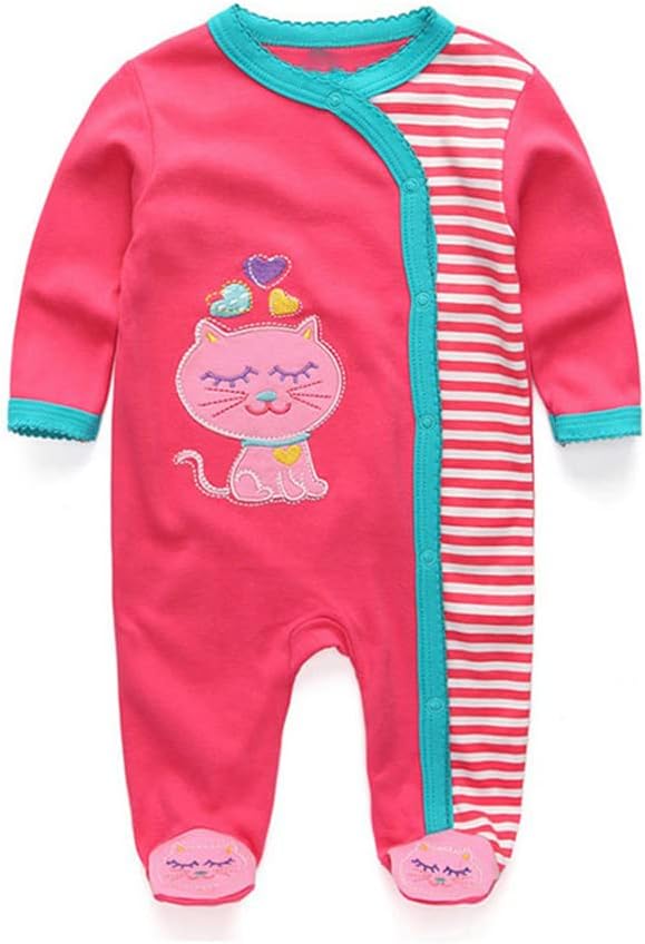 Newborn Baby Boy Girl Organic Cotton Bodysuit Long Sleeve Jumpsuit 3-Pack Outfits Clothes,0-24Months