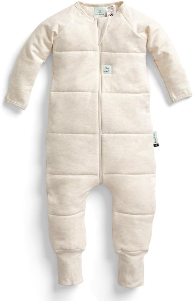 ergoPouch Sleep Onesie 2.5 TOG – Warm Baby Romper & Sleep Layer with Full-Zip, Guarding Against Blankets, Breathable & Movement-Friendly, Ideal for Transitional Sleeping (4-5 Years, Oatmeal Marle)