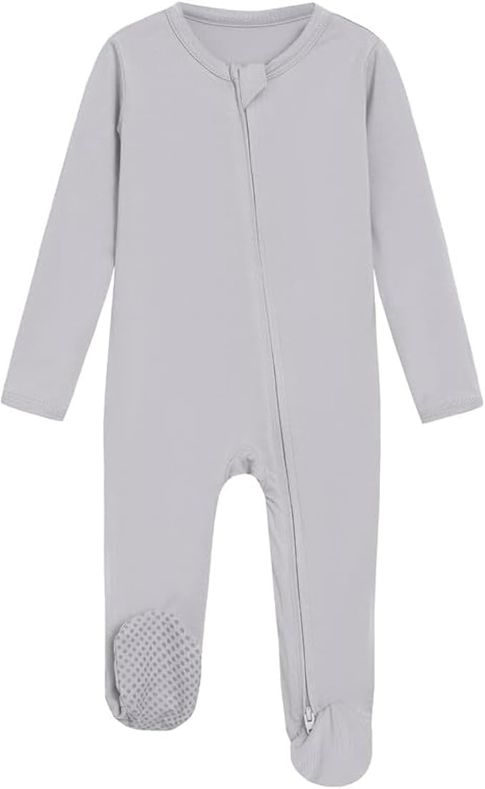 Baby Footie Romper Pajamas Unisex Newborn Infant Pjs Soft Rompers Viscose from Bamboo Sleepwear