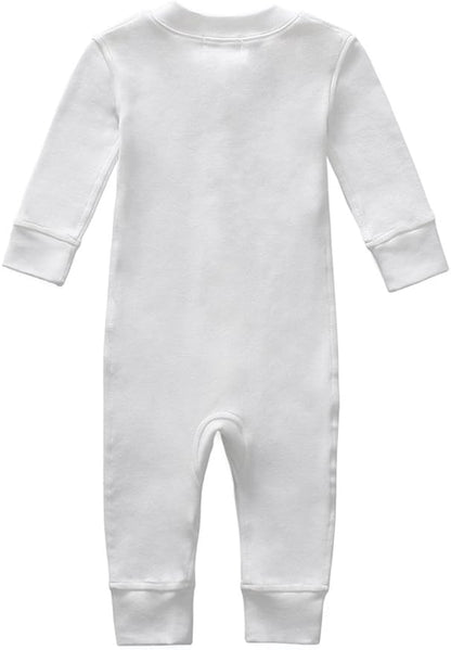 Owlivia Organic Cotton Baby Boy Girl Zip up Sleep 'N Play Pjs, Footless, Long Sleeve