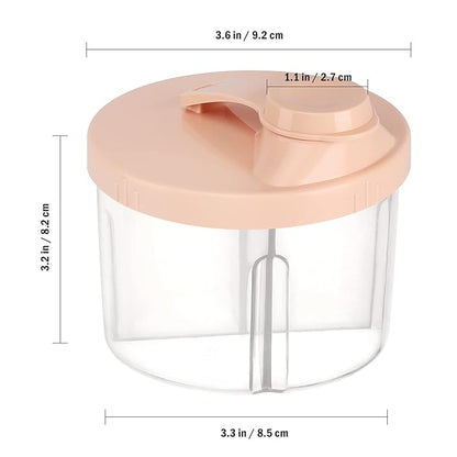 Accmor Baby Formula Dispenser On The Go, Non-Spill Rotating Four-Compartment Formula Container to Go, Milk Powder Kids Snack Container for Infant Toddler Travel Outdoor, Pink, 2 Pack