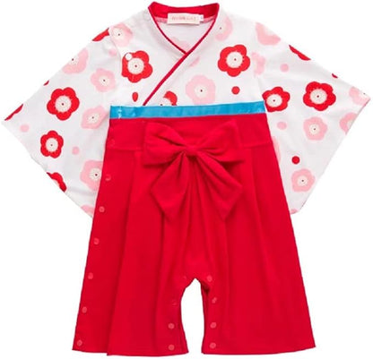 Baby Girl Kimono Romper Japanese Costumes Hakama Coverall Infant Samurai Outfits