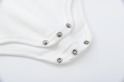 Teach Leanbh Infant Baby Polo Bodysuit Cotton Long Sleeve Pure Color Shirt 3-24 Months (White/Peter Pan Collar, 18 Months)