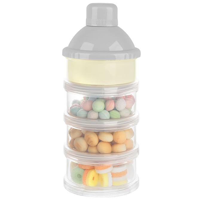 Accmor Formula Dispenser On The Go, 4 Compartments Stackable Formula Container for Travel, Baby Milk Powder Kids Snack Container, BPA Free ﻿