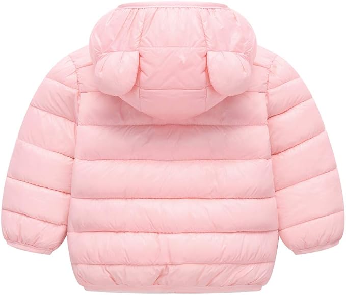 Winter Down Coats for Kids Baby Boys Girls Light Puffer Padded Jacket Bear Hoods Infant Outerwear