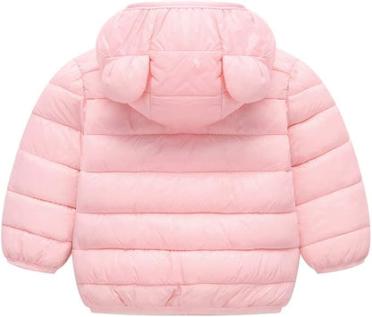 Winter Down Coats for Kids Baby Boys Girls Light Puffer Padded Jacket Bear Hoods Infant Outerwear