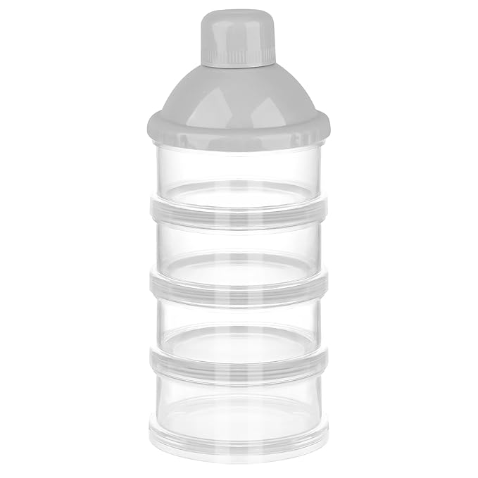 Accmor Formula Dispenser On The Go, 4 Compartments Stackable Formula Container for Travel, Baby Milk Powder Kids Snack Container, BPA Free ﻿