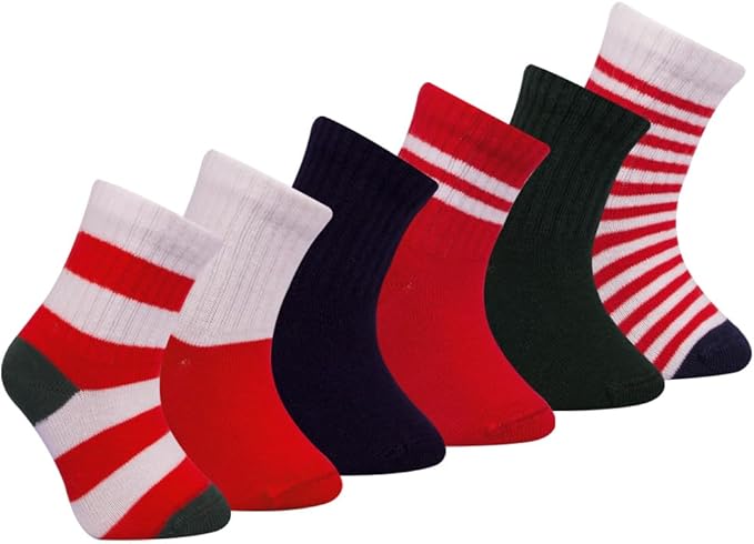 Bella Baby & Toddler Seamless-Toe Turkish Cotton Crew Socks (6-Pack)