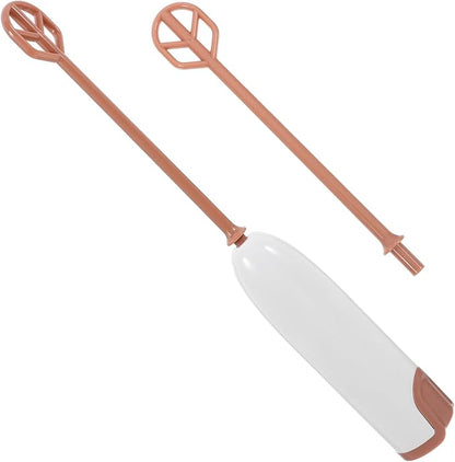 Kichvoe Electric Milk Powder Stirring Rod Handheld Mixer for Shakes Lightweight Compact Kitchen Tool for Parents the Go Warm White No Batteries Included