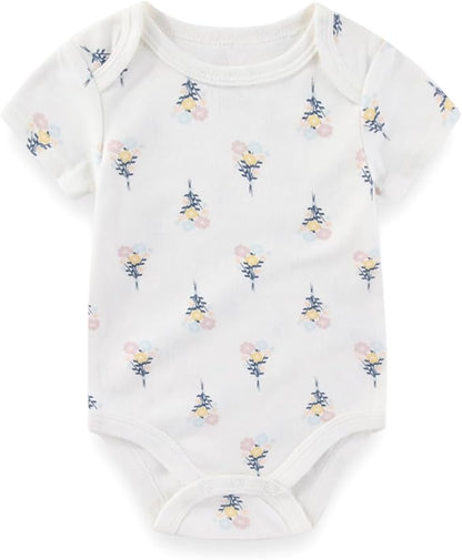 Baby Boy Girl Bodysuit 5 Pack Cotton Short Sleeve Romper Soft Baby Clothes Outfit 0-12 Month