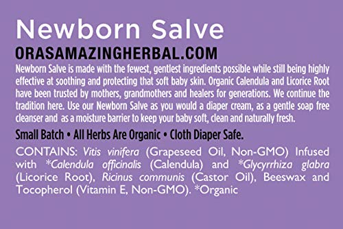 Newborn Salve & Baby Oil Set, Baby Acne Eczema Diaper Rash Natural Treatment, Organic Calendula Licorice Castor Oil, Ora's Amazing Herbal