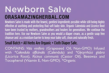 Newborn Salve & Baby Oil Set, Baby Acne Eczema Diaper Rash Natural Treatment, Organic Calendula Licorice Castor Oil, Ora's Amazing Herbal
