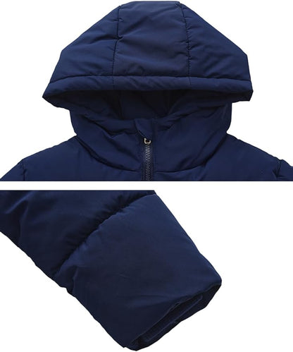 HOOD CREW Kids Boy’s Winter Coat Windproof Hooded Puffer Jackets Warm Outerwear Parka Padded Jacket