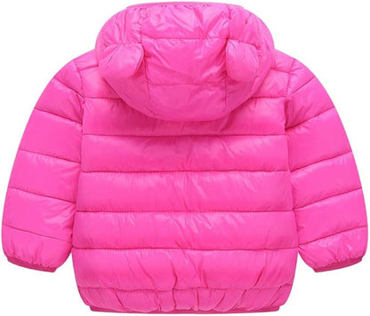 Winter Down Coats for Kids Baby Boys Girls Light Puffer Padded Jacket Bear Hoods Infant Outerwear