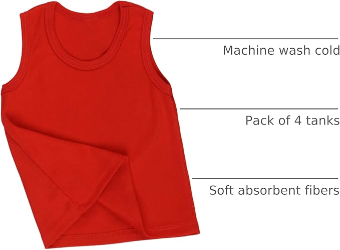 ToBeInStyle Boy's Pack of 4 Tank Tops