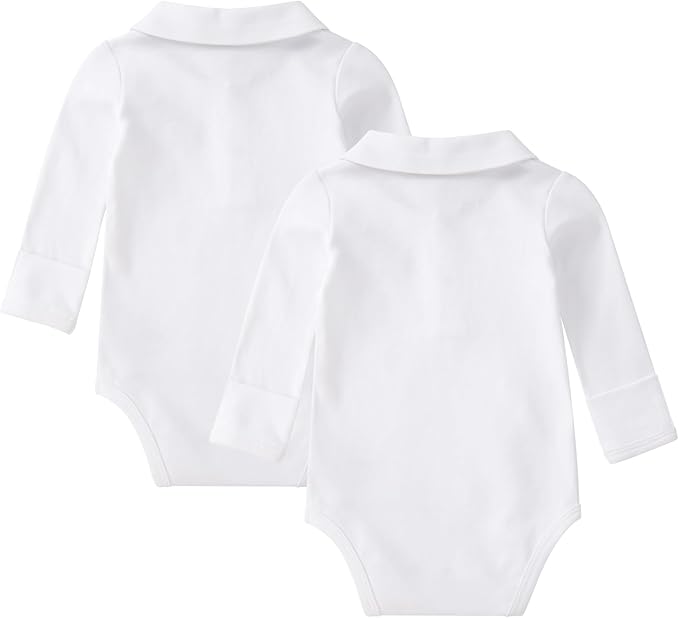pureborn Baby Romper Bodysuits 2-Pack Unisex Soft Cotton One-Piece Outfit for Infant Boys Girls 0-24 Months