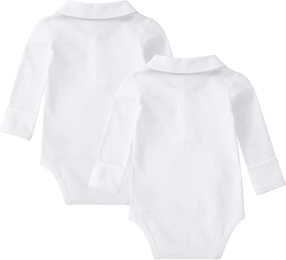 pureborn Baby Romper Bodysuits 2-Pack Unisex Soft Cotton One-Piece Outfit for Infant Boys Girls 0-24 Months