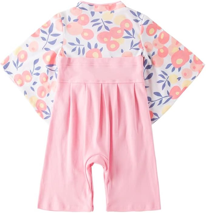 Baby Girl Kimono Romper Japanese Costumes Hakama Coverall Infant Samurai Outfits