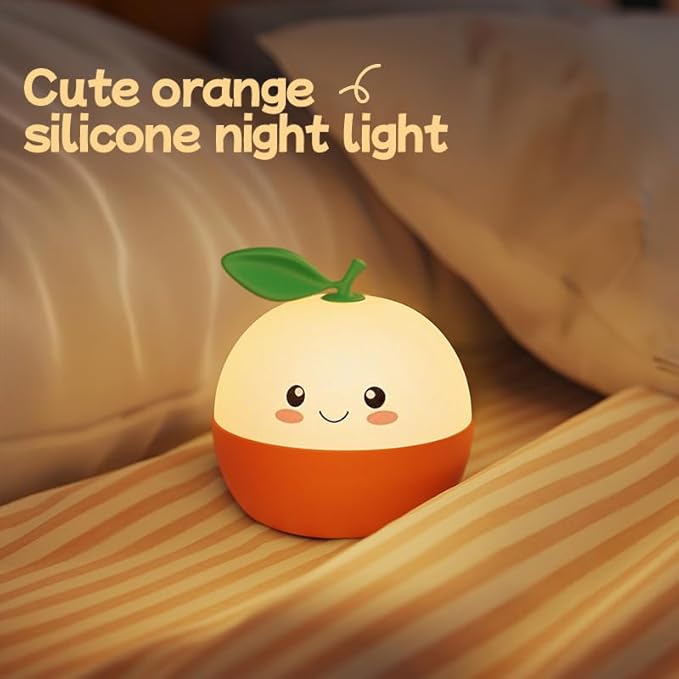 Tangerine Night Light,Cute Orange Sleep Light,Night Light for Kids,Charming lamp Decoration for Children's Rooms, Delightful Gifts for Baby Boys and Girls, Christmas Presents
