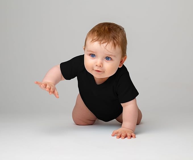 DEFAHN 2PCS Visocse from Bamboo Baby Rompers Unisex Onsies Solid Short Sleeve Baby Bodysuit 0-24 Months