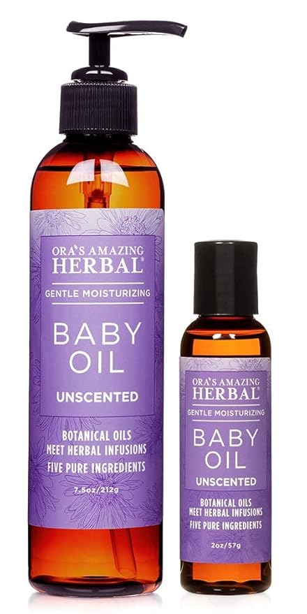 Ora's Amazing Herbal Calendula Baby Oil, Natural Infant Massage, Cradle Cap Scalp and Hair Oil, Organic Jojoba, Baby Acne, Unscented