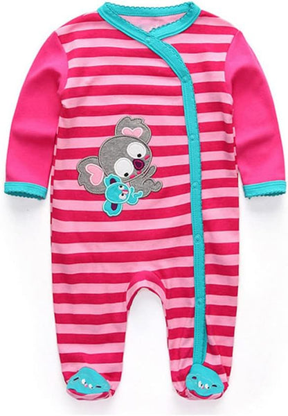 Newborn Baby Boy Girl Organic Cotton Bodysuit Long Sleeve Jumpsuit 3-Pack Outfits Clothes,0-24Months