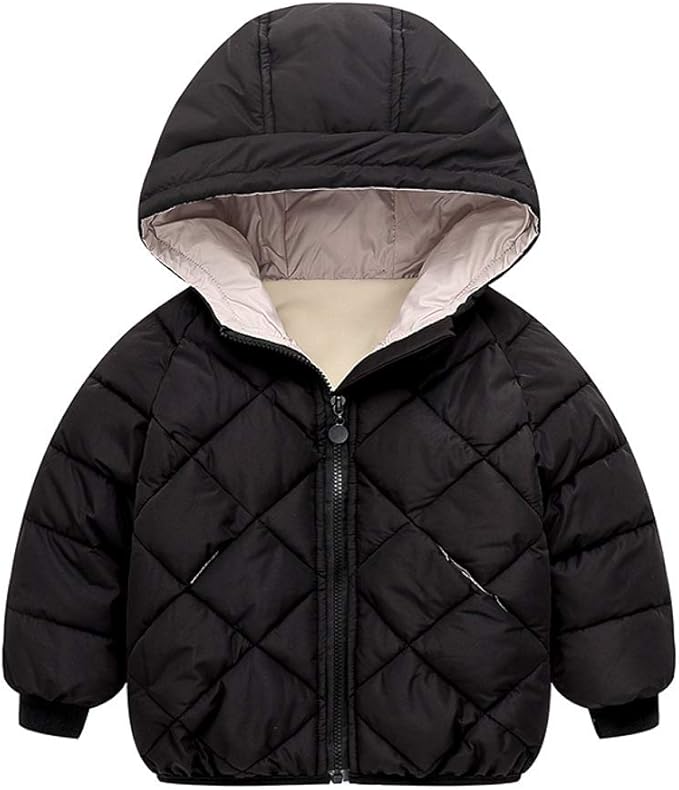 Curipeer Kids Winter Jacket Front Zip Warm Snow Wear Toddler Outer Clothing 2-8T