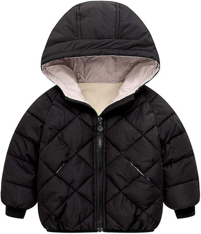Curipeer Kids Winter Jacket Front Zip Warm Snow Wear Toddler Outer Clothing 2-8T