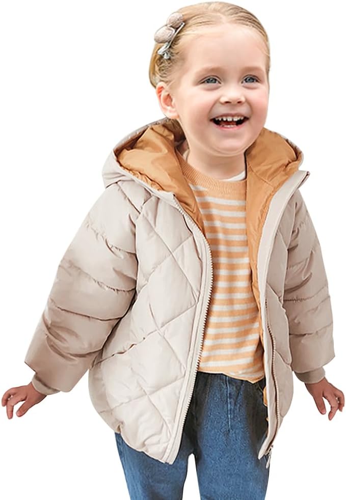 Curipeer Kids Winter Jacket Front Zip Warm Snow Wear Toddler Outer Clothing 2-8T