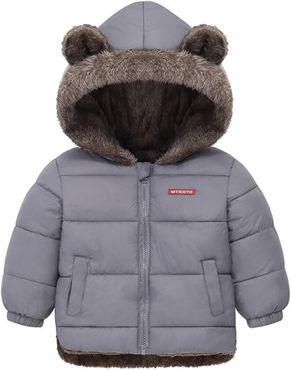 Fairy Baby Infant Baby Winter Coat Cute Teddy Bear Hooded Jacket Warm Fleece Outerwear Windproof Toddler Boys Girl 6M-4T