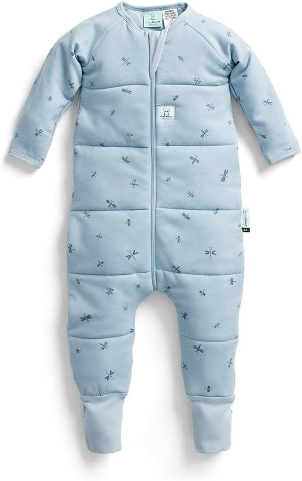 ergoPouch Sleep Onesie 3.5 TOG – Warm Baby Romper & Sleep Layer with Full-Zip, Guarding Against Blankets, Breathable & Movement-Friendly, Ideal for Transitional Sleeping (12-24 Months, Dragonflies)