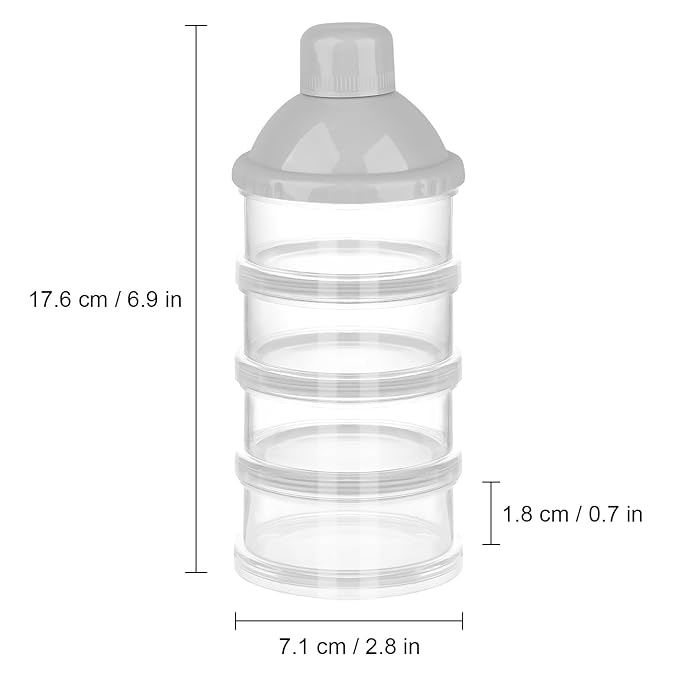 Accmor Formula Dispenser On The Go, 4 Compartments Stackable Formula Container for Travel, Baby Milk Powder Kids Snack Container, BPA Free ﻿