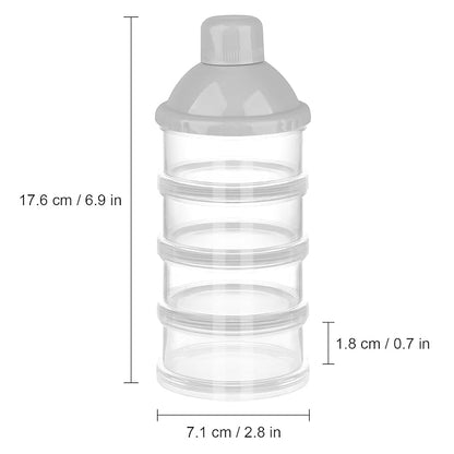 Accmor Formula Dispenser On The Go, 4 Compartments Stackable Formula Container for Travel, Baby Milk Powder Kids Snack Container, BPA Free ﻿
