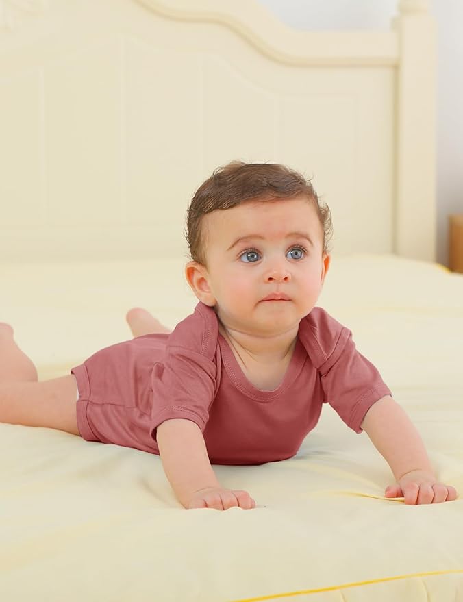 Jimonda Baby Bodysuits Rayon from Bamboo Short Sleeve Baby Boys Girls Rompers Soft Outfits Newborn Clothes