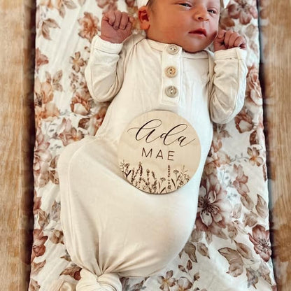 Newborn Knotted Gown 2 Pack Plain Sleeper for Baby Boy Girl Coming Home Outfit