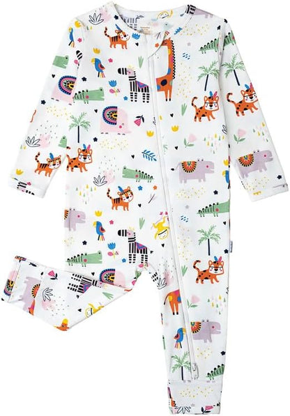 Baby Zippered Rompers Newborn Pajamas Sleepers Long Sleeve Jumpsuits Infant Zipper Romper-Viscose from Bamboo
