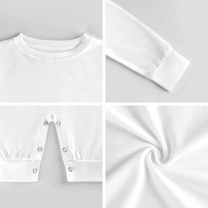 Black White Moon And Star Pattern Baby Romper Long Sleeve Onesie Button Jumpsuit Baby Clothes Unisex