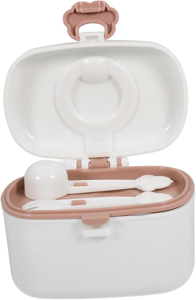 Portable Cartoon Formula Dispenser Container for Travel Sealed Food Jar Scoop Compact Powder Holder for Go Use for Busy Parents