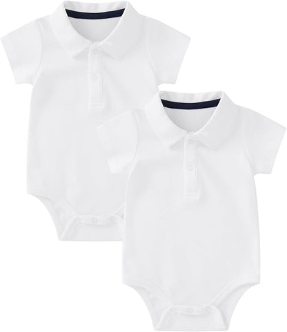 pureborn Baby Romper Bodysuits 2-Pack Unisex Soft Cotton One-Piece Outfit for Infant Boys Girls 0-24 Months