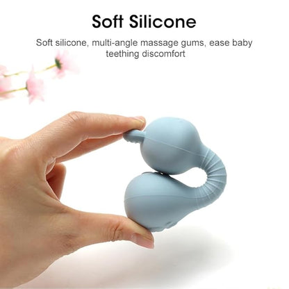 Silicone Rattle Teether for Babies – Soft BPA-Free Teething Toy & Sensory Rattle – 100% Food Grade Silicone, CPC Certified – Soothing Relief for Infants & Toddlers (Rabbit - Pink)