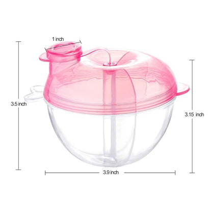 Accmor Baby Formula Dispenser for On-The-Go Feedings, Three-Compartment Non-Spill Formula Container to Go, Snack Milk Powder Dispenser for Traveling with Infant Toddler, Pink