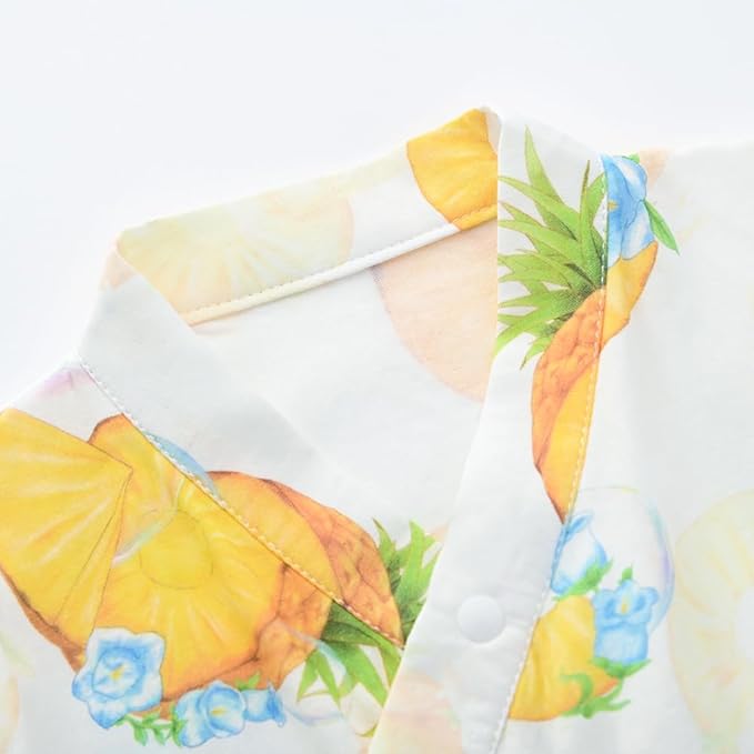 BINIDUCKLING Baby Kimono Style Wrap Over Bodysuit Soft Muslin Fabric Graphic Print