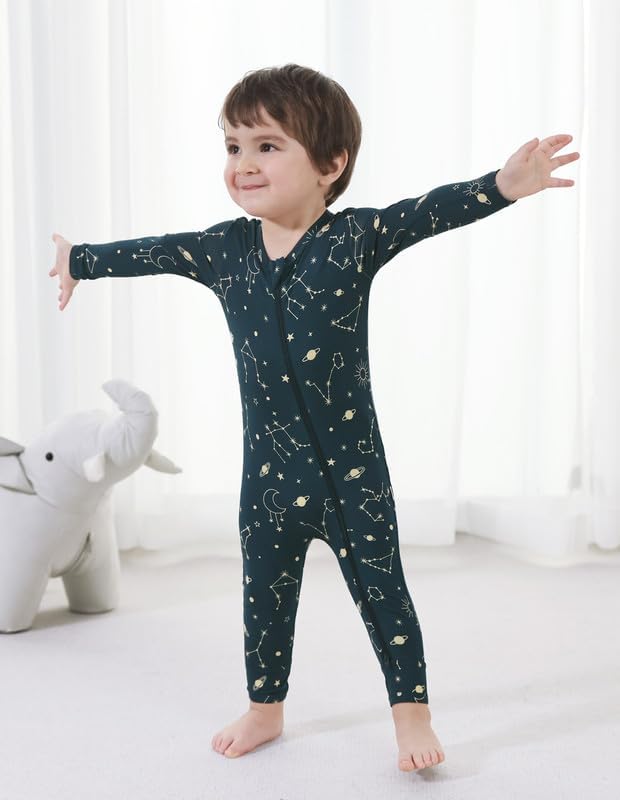 Baby Zippered Rompers Newborn Pajamas Sleepers Long Sleeve Jumpsuits Infant Zipper Romper-Viscose from Bamboo