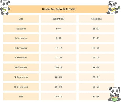 Bellabu Bear Convertible Footies for Baby Boys & Baby Girls, Family Matching Pajamas, Rayon from Bamboo