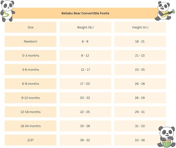 Bellabu Bear Convertible Footies for Baby Boys & Baby Girls, Family Matching Pajamas, Rayon from Bamboo