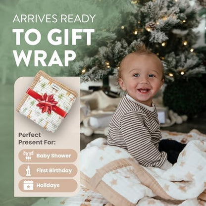 Organic Cotton Muslin Baby Blanket for Boys and Girls - Luxurious Soft Toddler Quilt for Swaddling - Gender Neutral Blanket - Baby and Toddler Gift - Circus