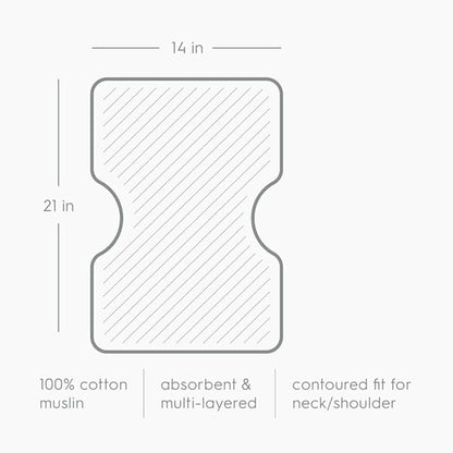 Little Unicorn Ultra-Absorbent Premium Burp Cloth 2 Pack | Soft on Baby's Skin | Larger Size | Ergonomic Design | Set of 2 (Taupe Cross)