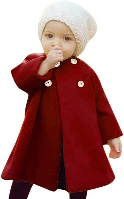 XFGLCK Toddler Baby Girls Coats Cloak Button Jacket Outerwear Fall Winter Clothes