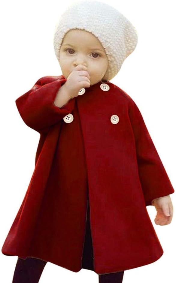 XFGLCK Toddler Baby Girls Coats Cloak Button Jacket Outerwear Fall Winter Clothes