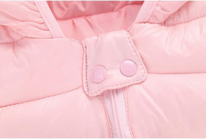 Winter Down Coats for Kids Baby Boys Girls Light Puffer Padded Jacket Bear Hoods Infant Outerwear